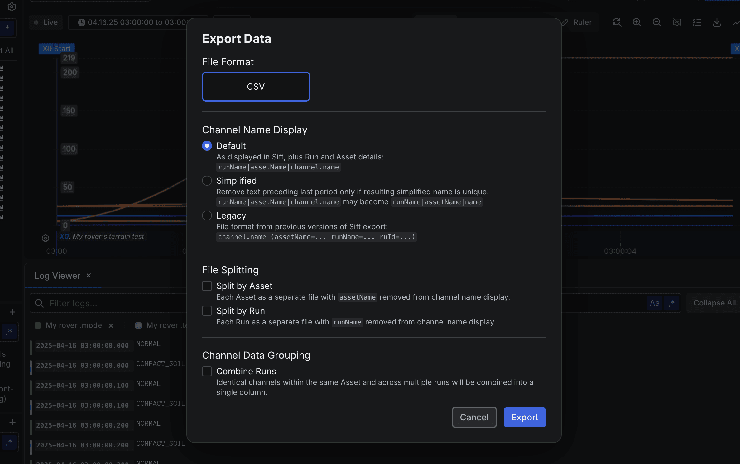 Advanced export